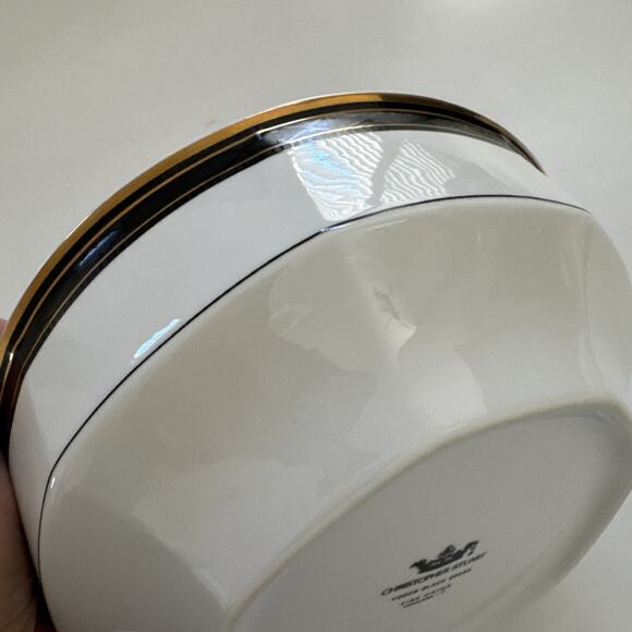 Christopher Stuart Gold Black Dress Y0009 8 1/4" Vegetable Pasta Serving Bowl - Picture 5 of 9